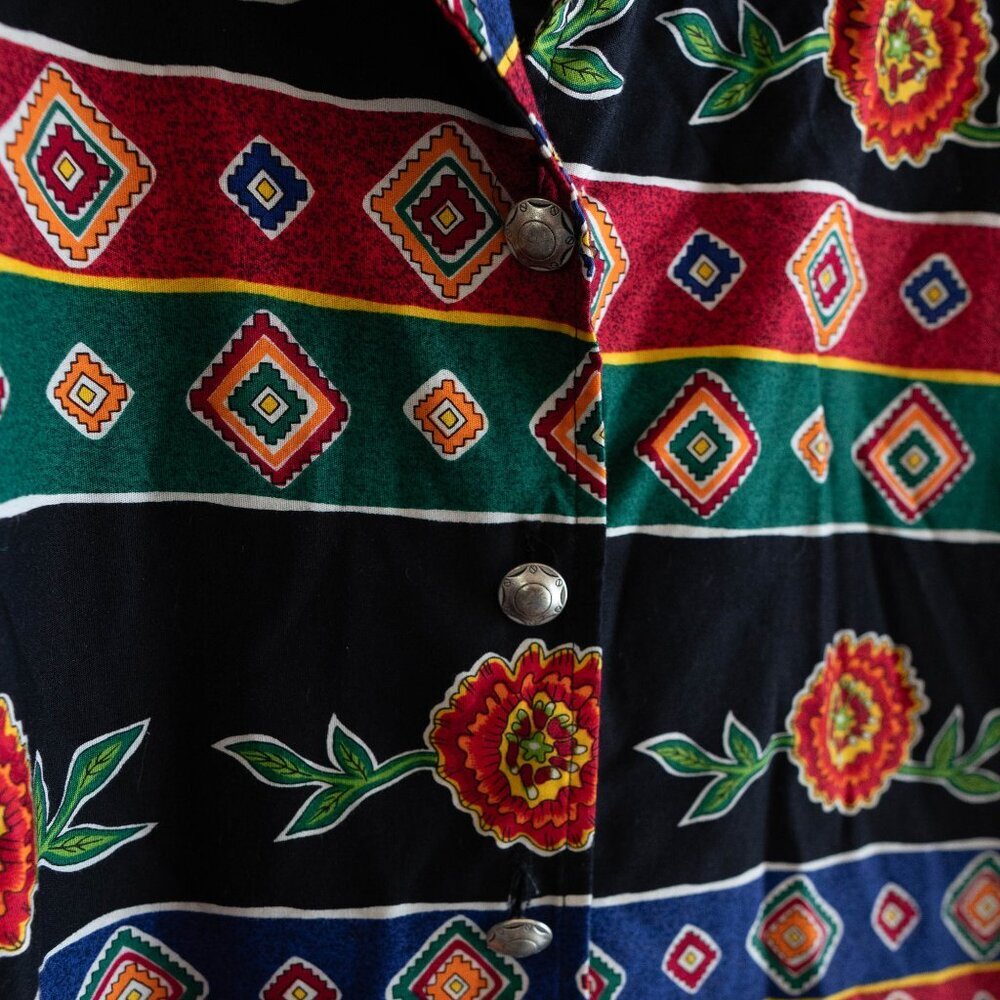 Vintage Willowbend 2-Piece Set Size L Made in USA 100% Cotton Boho Skirt & Vest - Picture 6 of 12